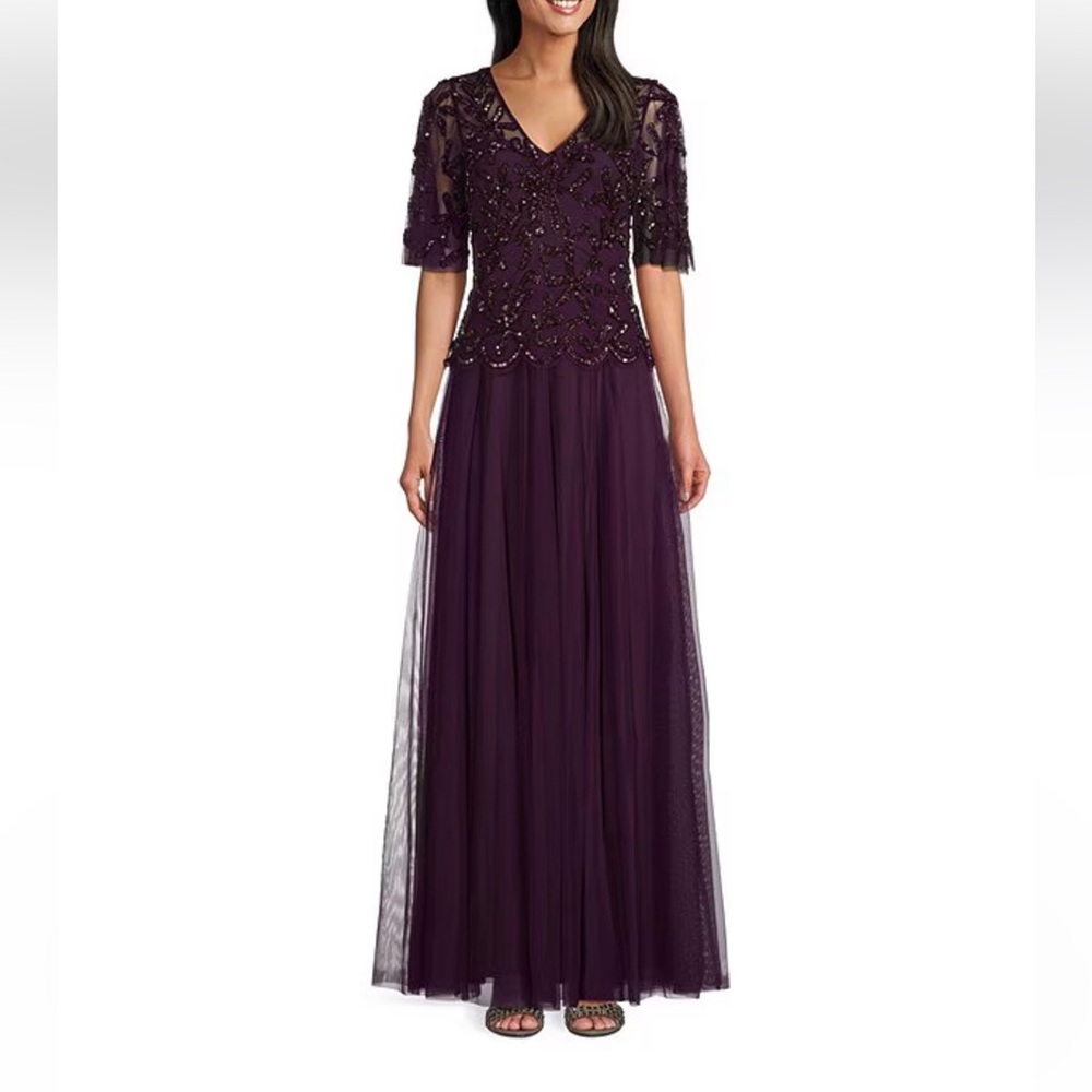 Alex Evenings Deep Purple Maxi Dress